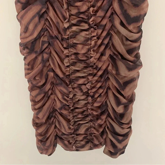 Urban Outfitters Leopard  Print Ruched Mini Dress L - Picture 9 of 9